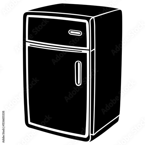 modern refrigerator isolated on white background