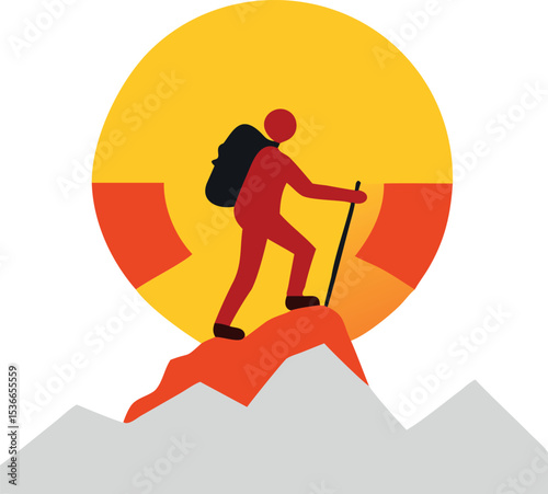 a hiker standing