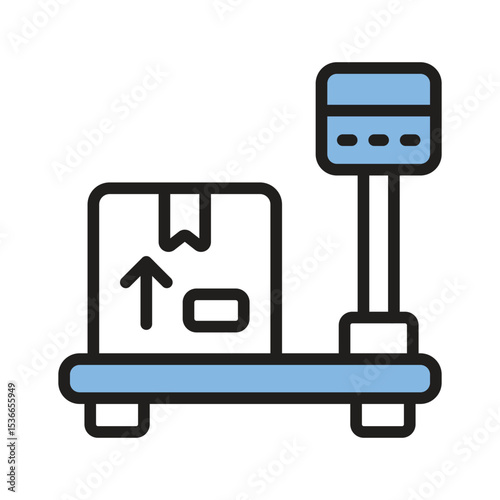 Here is a filled line style icon of warehouse weight scale