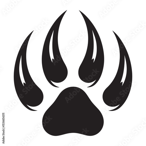 Silhouette of a Fierce Bear Claw Mark Print Symbolism