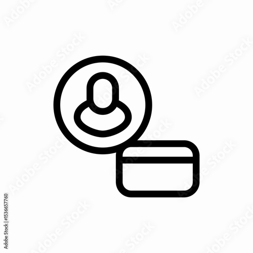 user profile credit card icon vector sign
