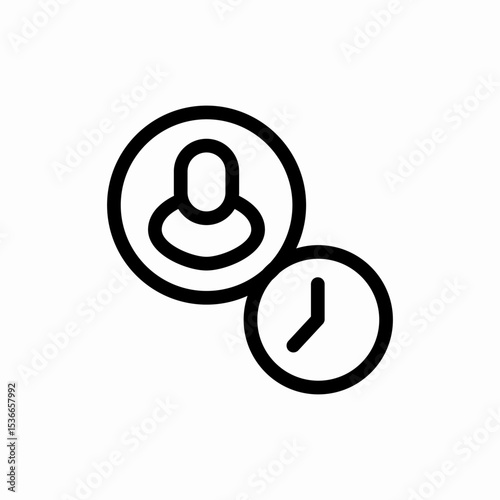 user profile time icon vector sign
