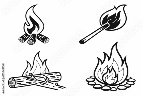 set of fire icons