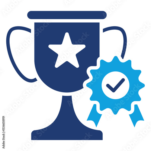 Achievement Flat Blue Icon