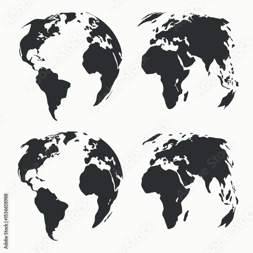 Collection of Black Earth Globes Design