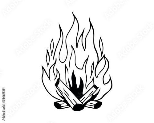 Single Fire Icon Graphic Design Element for Websites and Apps