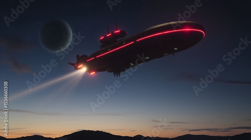 Mysterious Encounter with Extraterrestrial Spaceship at Twilight