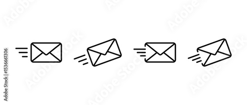 Send message envelope icon in line style. Email, mail sign symbol