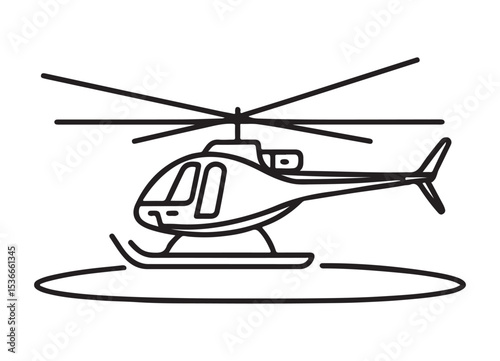 Helicopter Vector Illustration Flying High an aerial view machine