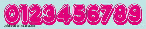 Creative number art pink color and 3d style. 