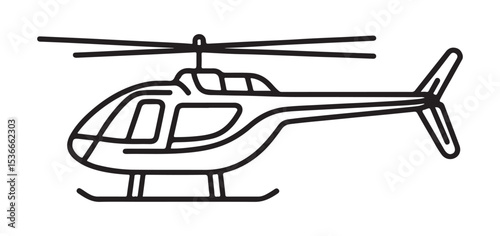 Modern Helicopter Illustration Ideal for Transportation and Rescue Designs