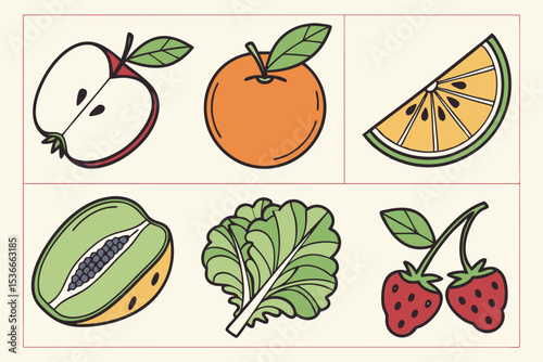 set of fruits