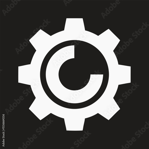 Efficient Workflow Optimization Gear Icon Representing Process Improvement and Productivity Enhancement