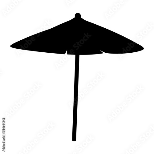 Silhouette of a parasol or umbrella used for protection from the sun