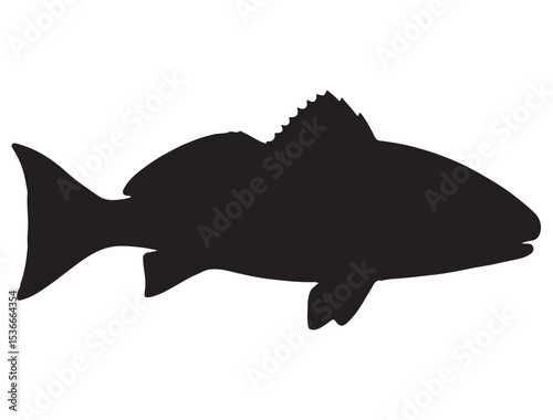 RED DRUM FISH SILHOUETTE