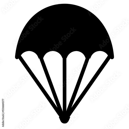 Silhouette of a parachute showing the concept of skydiving and safety