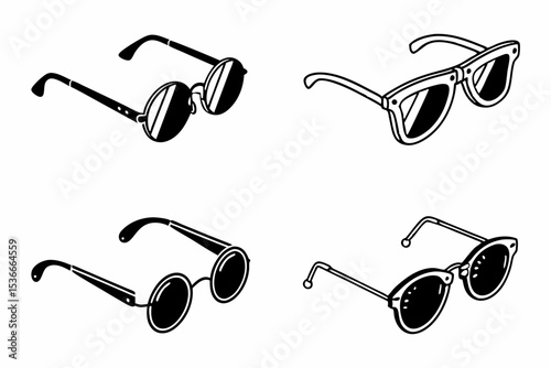 set of glasses