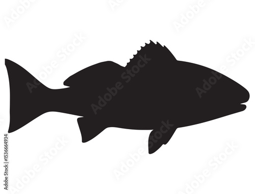 RED DRUM FISH SILHOUETTE