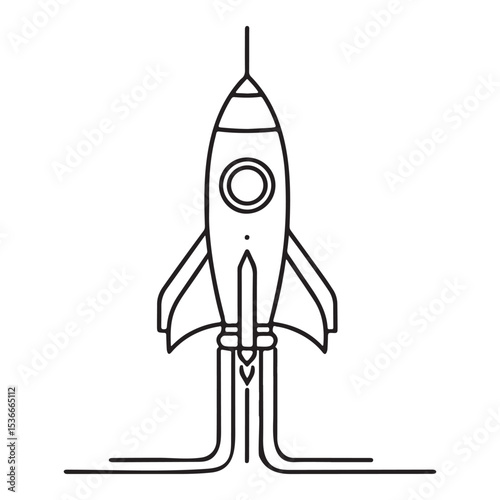 Bold Rocket Launch Vector Illustration for Aerospace Projects and Design