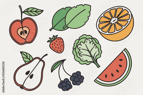 set of fruits