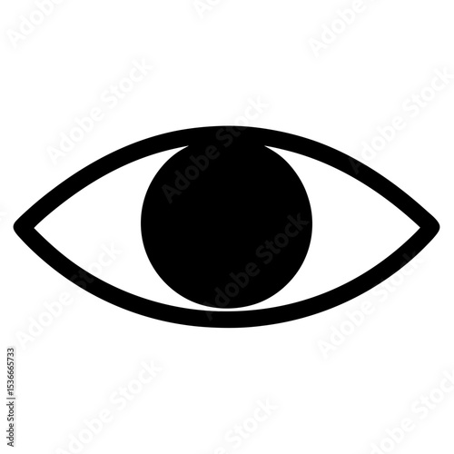 Stylized depiction of a human eye with a bold, minimalistic design