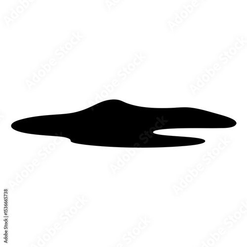 A black puddle of mysterious liquid isolated against a white background image