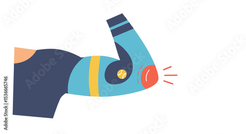 Abstract illustration of an arm signaling with a gesture  