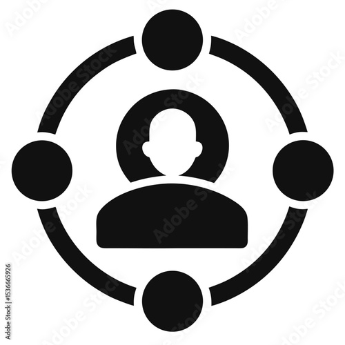 Networking Icon  Connecting People, Collaboration, Team, Community, and Social Interaction