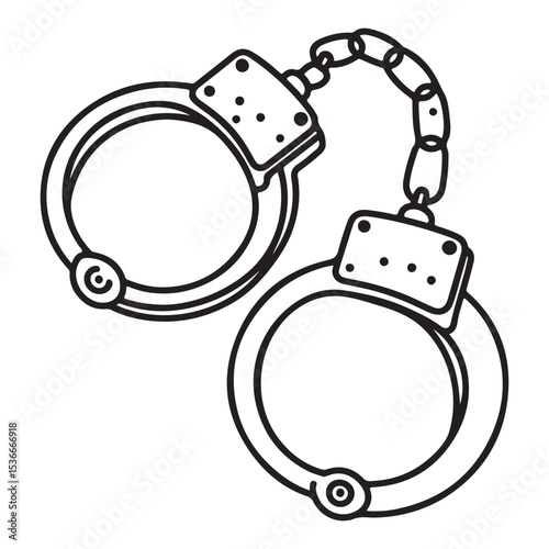 Handcuffs Drawing Illustration Crime and Law Enforcement Design