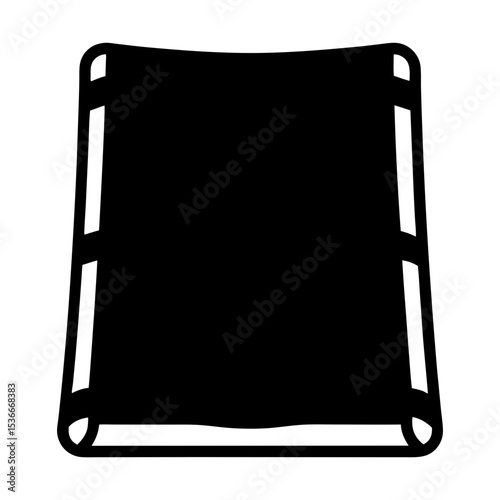 Medical Stretcher Illustration in Black and White with Cutout Design Style