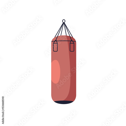 Punching bag in simple design with a vibrant red color  