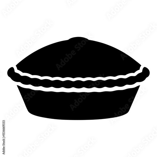 Silhouette image of a classic pie with fluted crust design