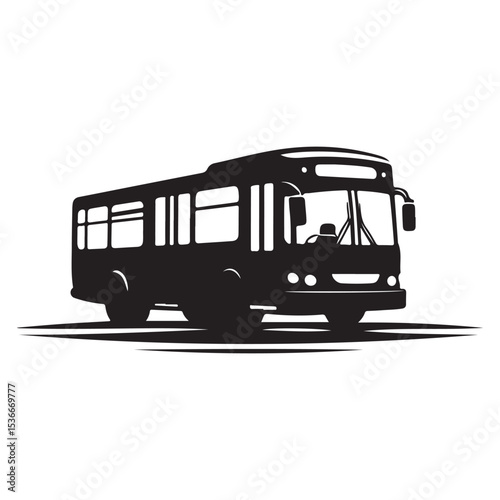 buses vector silhouette clip art logo design illustration