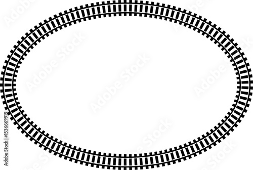 Railway train track vector route. Rail line, subway map, and railroad elements for game UI and graphic design icon set easy to edit. Rail pattern round circular curve railroad path icon