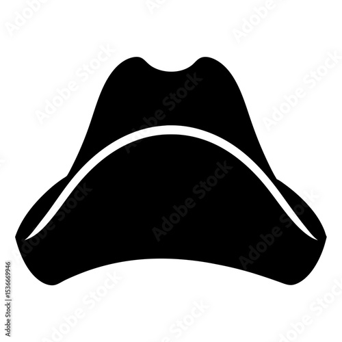 A silhouette of a tricorn hat evokes historical maritime and pirate themes