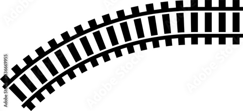 Railway train track vector route. Rail line, subway map, and railroad elements for game UI and graphic design icon set easy to edit. Rail pattern round circular curve railroad path icon