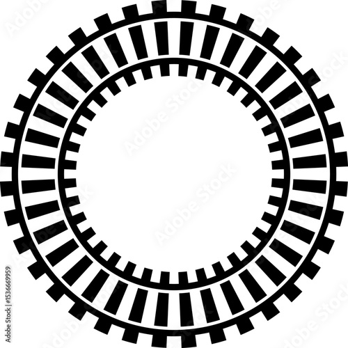 Railway train track vector route. Rail line, subway map, and railroad elements for game UI and graphic design icon set easy to edit. Rail pattern round circular curve railroad path icon