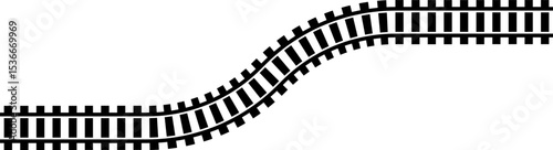 Railway train track vector route. Rail line, subway map, and railroad elements for game UI and graphic design icon set easy to edit. Rail pattern round circular curve railroad path icon