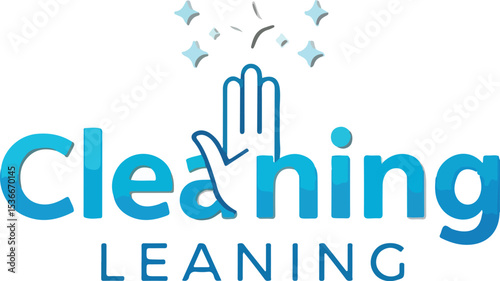 cleaning with hand logo design
