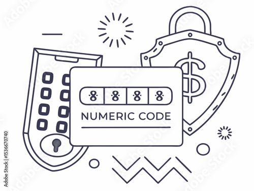 Minimalist Line Art Icon Of A Hardware Token Or Key Fob Disp Vector