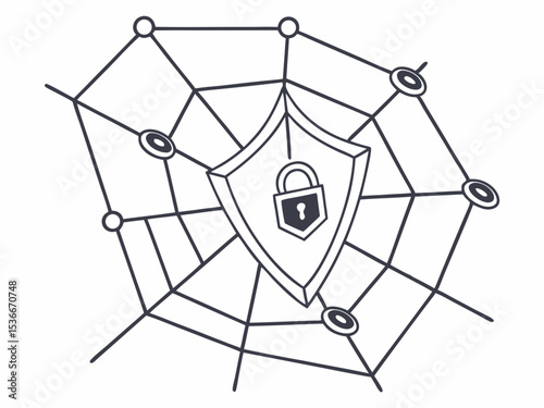 Professional Minimalist Line Art Icon Of A Segmented Network G Illustration