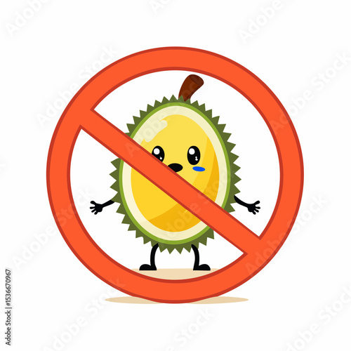 No Durian Allowed Sign-Vector