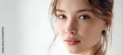 The captivating portrait of a young woman with natural beauty and elegance.
