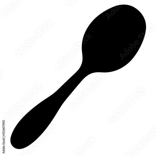 Black silhouette of an eating utensil used for consuming liquid food