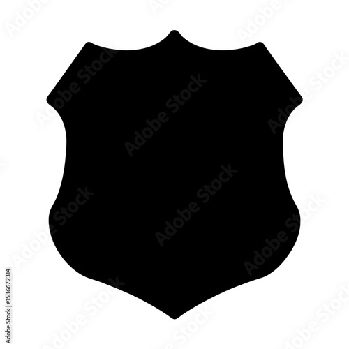 Silhouette of a classic shield shape isolated on a white background