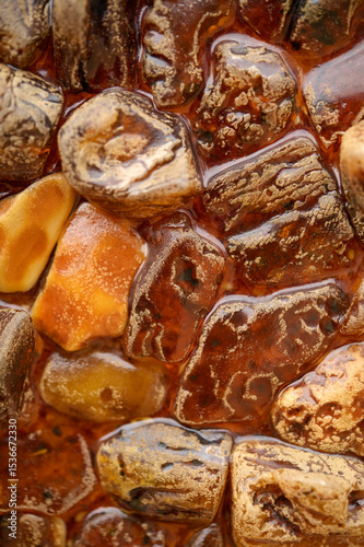 Amber mosaic, wall decoration, for backgrounds or textures