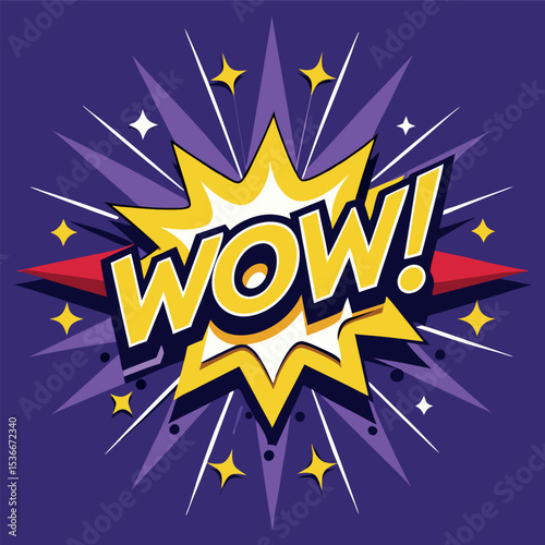 Comic Book Style Explosion Graphic with Wow Text	