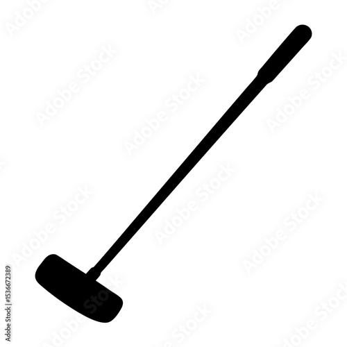 Silhouette of a golf putter, a sporting tool for precision putting
