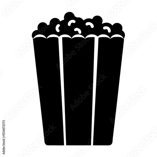 Silhouette image of a bucket full of delicious and crunchy popcorn