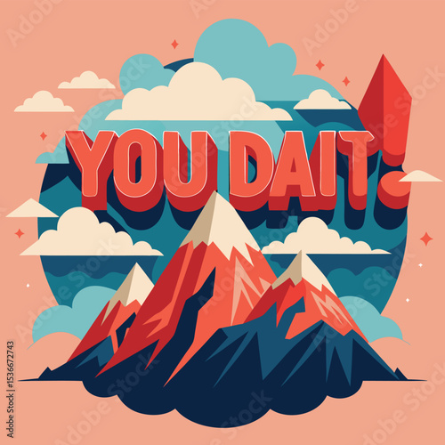 Motivational Digital Illustration Featuring Abstract Shapes and Bold Colors